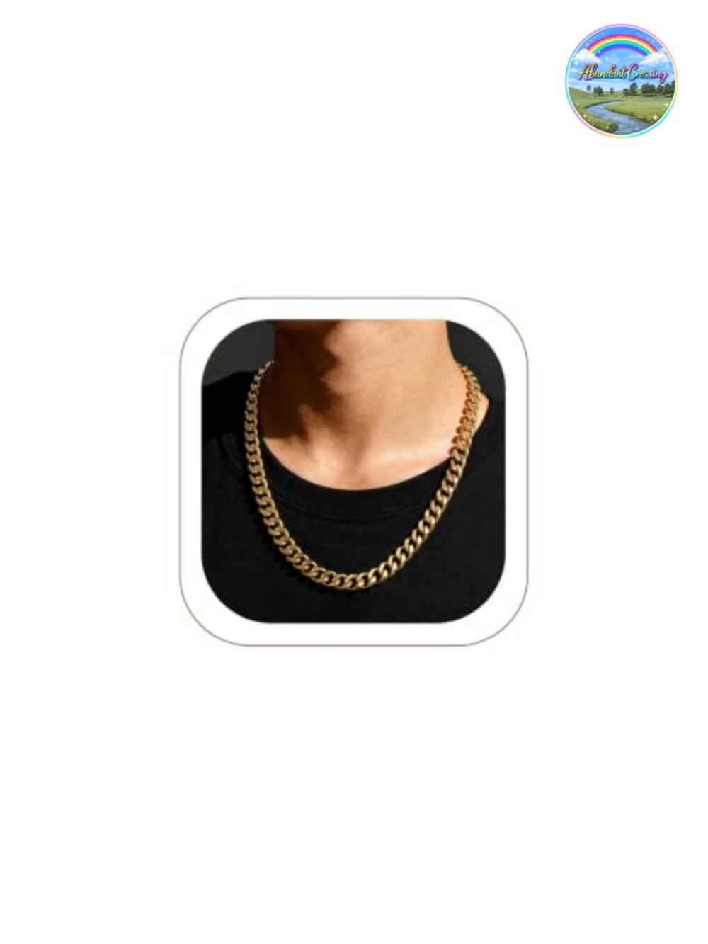 Stainless Steel Cuban Link Chain Necklace 14K Gold Plated